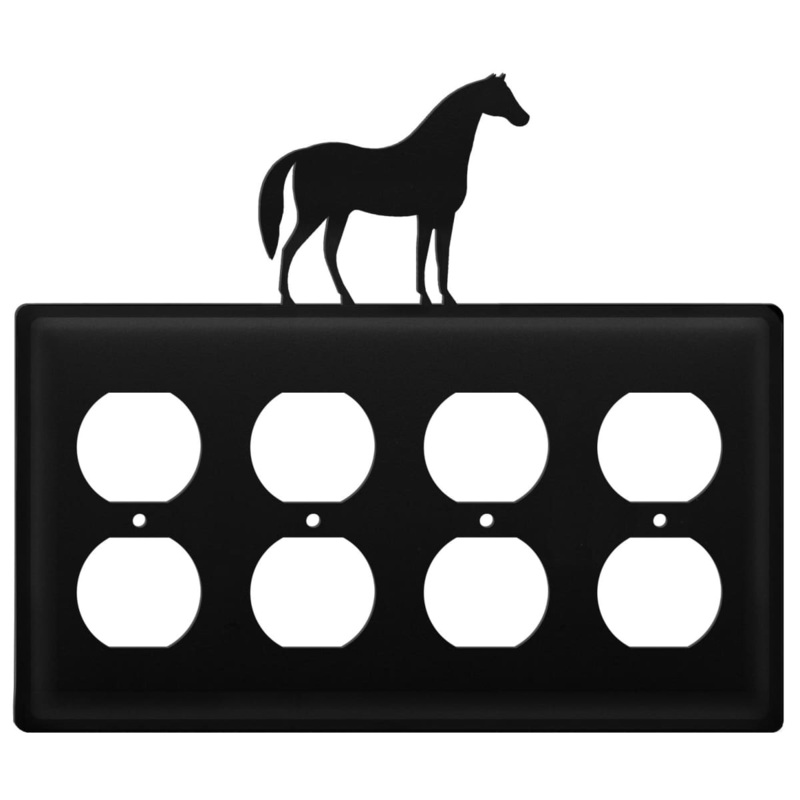 Village Wrought Iron EOOOO-68 Quad Horse Quad Outlet Cover CUSTOM Product