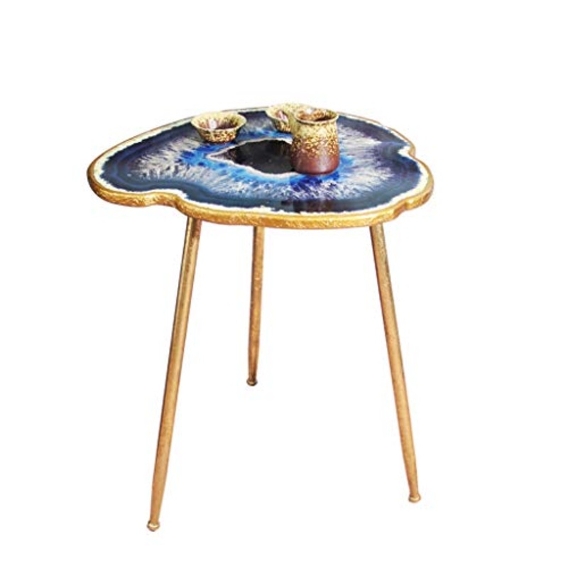 Yyqx Comodino Tavolino da caff in Ferro battuto in Stile mediterraneo, tavolino da Salotto di Lusso in Stile Europeo (Oro) Comodini Letto