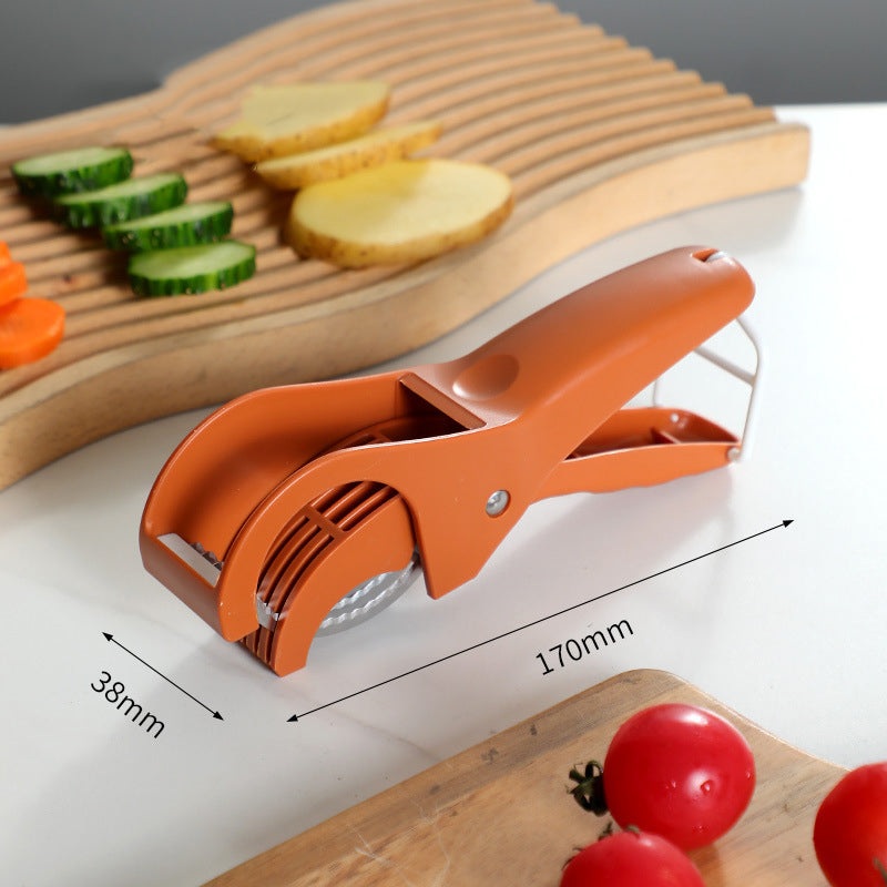 2 pcs Orange 5-Blade Fruit & Vegetable Slicer for Crinkle Cuts – Kitchen Gadget