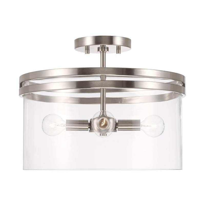 Capital Lighting 248741BN Fuller 4 Light Dual Mount Semi-Flush/Pendant Brushed Nickel