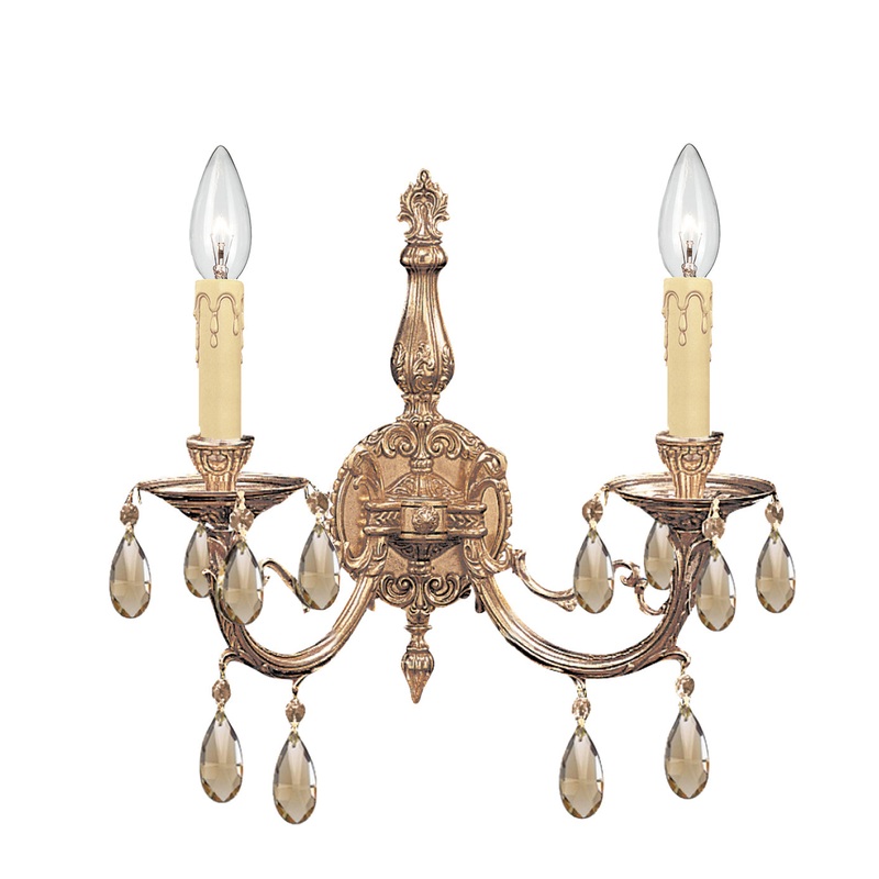 Crystorama 492-OB-GT-MWP Etta Two Light Wall Mount Olde Brass (Discontinued)