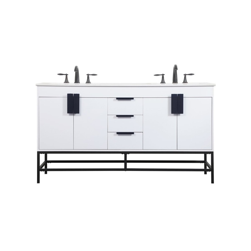 Double Bathroom Vanity from the Eugene Collection in White Finish by Elegant Lighting