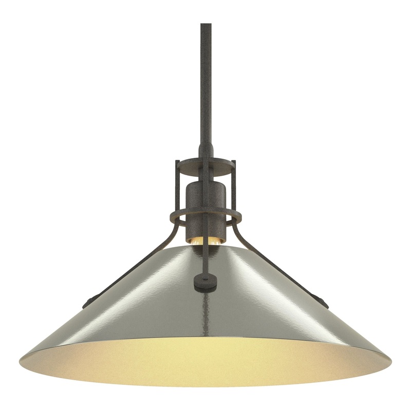 Henry Medium Steel Shade Pendant Natural Iron Sterling