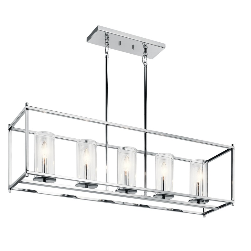 Kichler 43995CH Five Light Linear Chandelier, Chrome