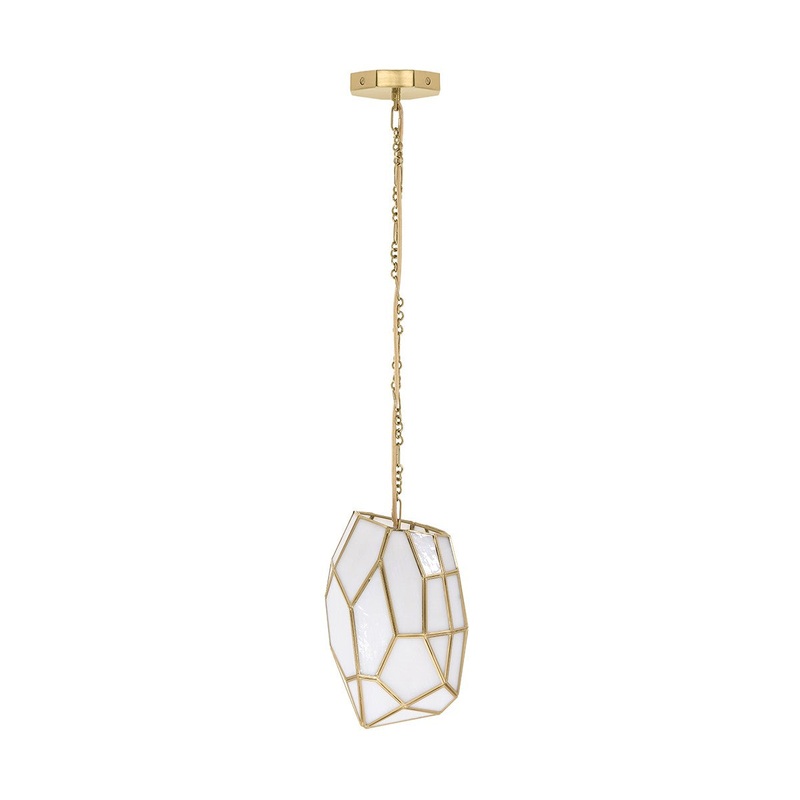 One Light Pendant from the Heera Collection in Brass Finish by Eurofase
