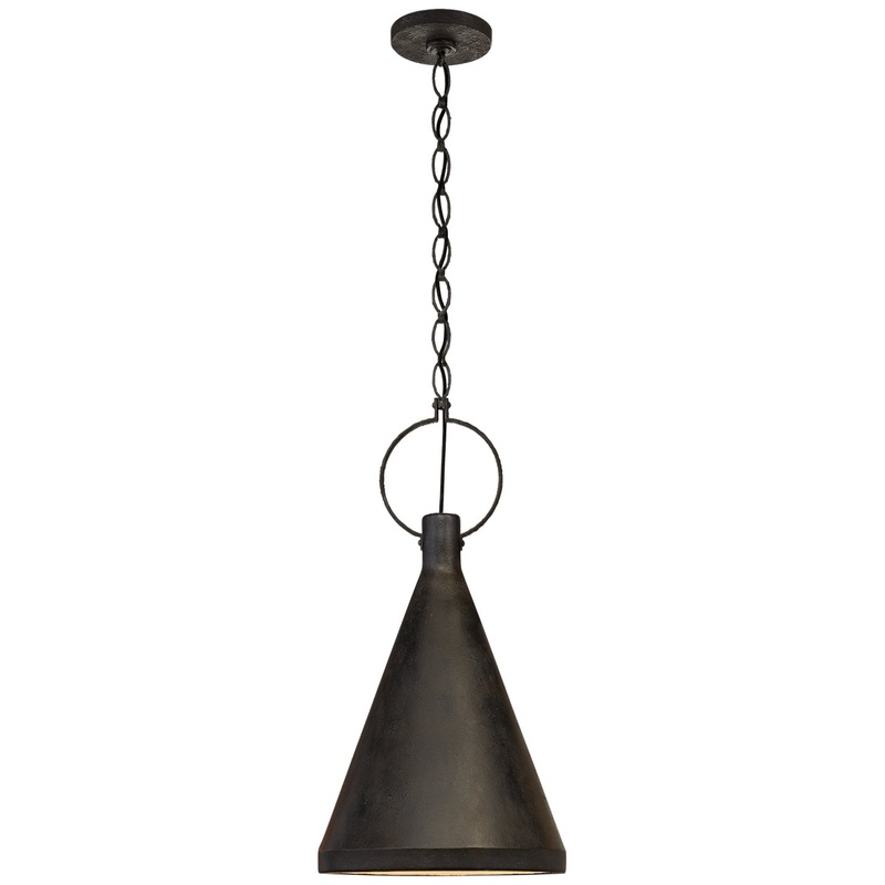 One Light Pendant from the Limoges Collection in Natural Rust Finish by Visual Comfort Signature