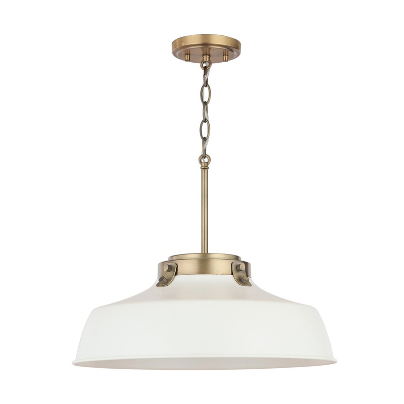 One Light Pendant from the Oakwood Collection in Warm White Finish by Capital Lighting