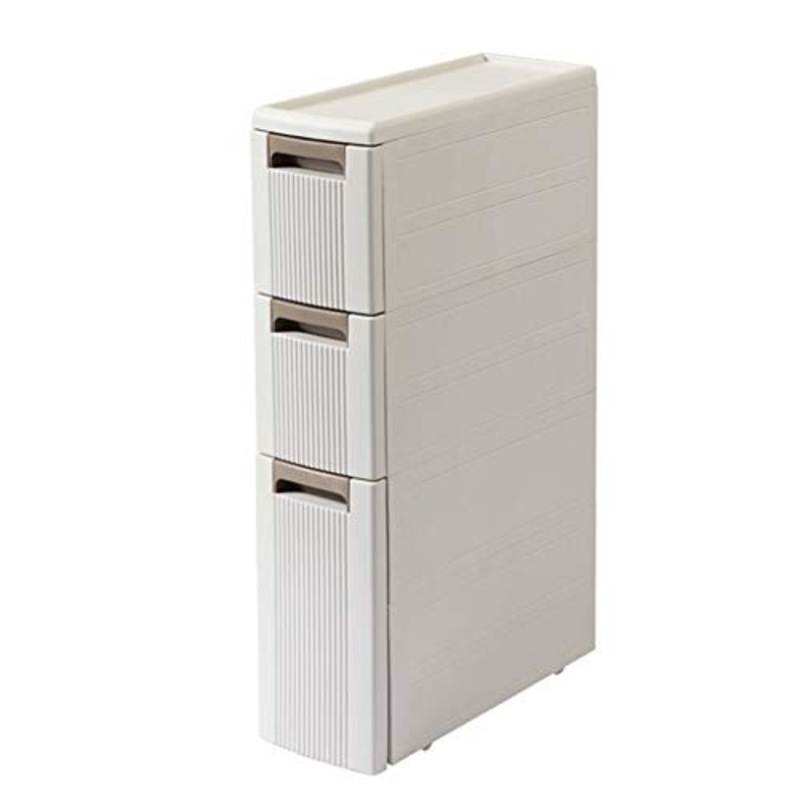 SuDeLLong Cassettiere in plastica per Abbigliamento for Piccolo Spazio unit Free Standing Cassetto Governo di Immagazzinaggio Bianco (Color : White, Size : 18X45X76.5cm)