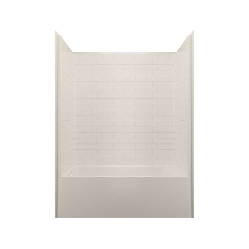 Tub and Shower Module Left Drain Almond 52 Gallons 60 x 32 x 80 Inch