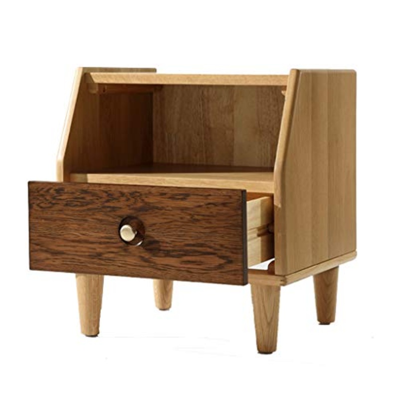 Arredamento Com e cassettiere Solido Tavolo in Legno Comodino tavolino cassetto armadietto Laterale alla corrosione Resistente Cucina (Color : Brown, Size : 45 * 41 * 50cm)
