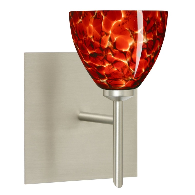 Besa 1SW-185841-SN-SQ Divi One Light Wall Sconce Satin Nickel (Discontinued)