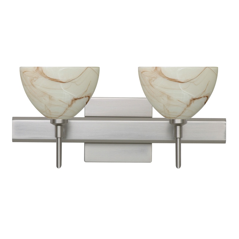 Besa 2SW-467983-SN-SQ Brella Two Light Wall Sconce Satin Nickel