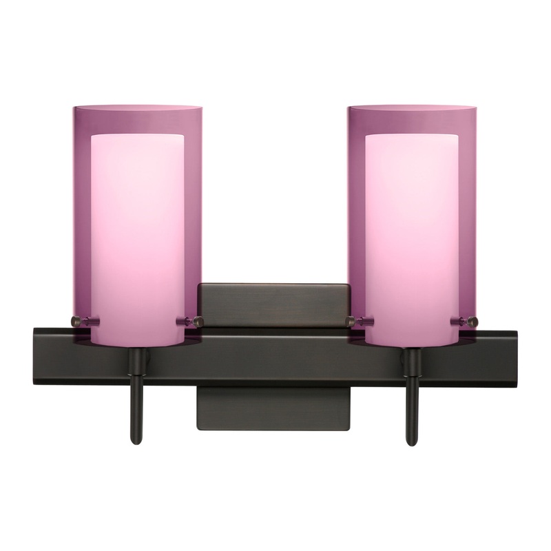 Besa 2SW-A44007-BR-SQ Pahu Two Light Wall Sconce Bronze