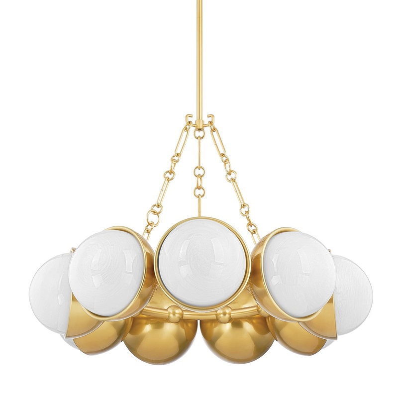 Corbett Lighting 340-34-VPB Althea Nine Light Chandelier Vintage Polished Brass