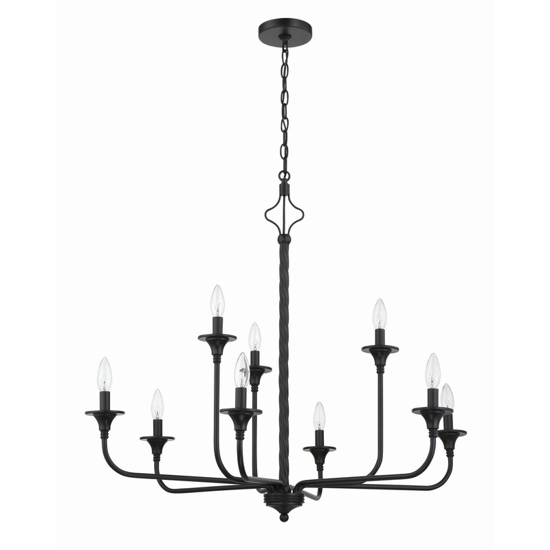 Craftmade 57029-FB Jolenne Nine Light Chandelier Flat Black