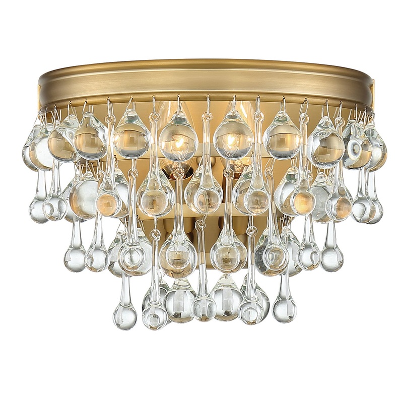 Crystorama 132-VG Calypso Two Light Wall Sconce Vibrant Gold
