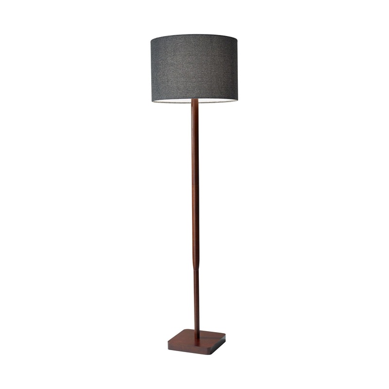 Ellis Floor Lamp Walnut Rubber Wood