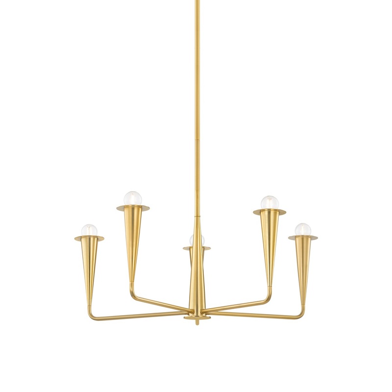 Five Light Chandelier from the Danna Collection in Aged Brass Finish by Mitzi