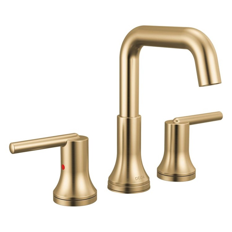 Lavatory Faucet Trinsic Widespread 2 Lever Champagne Bronze 1.2 Gallons per Minute Deck Mount Pop-Up 3 Hole