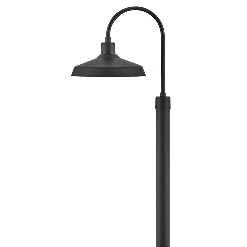 LED Post Top or Pier Mount Lantern from the Forge Collection in Black Finish by Hinkley