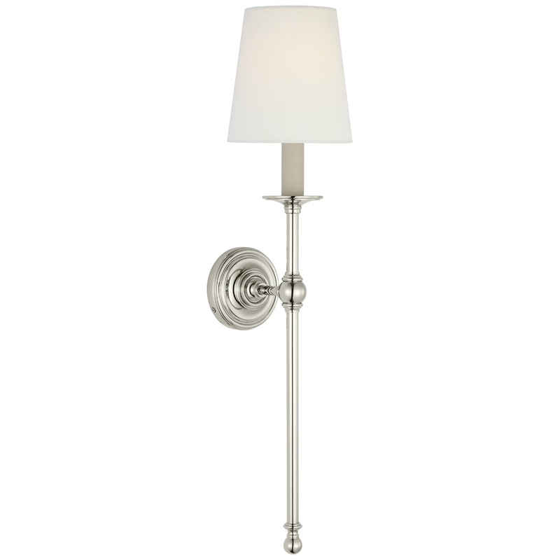 LED Wall Sconce from the Classic Collection in Polished Nickel Finish by Visual Comfort Signature