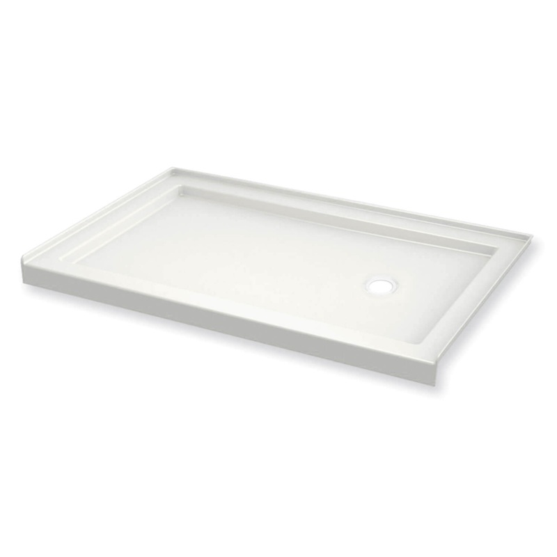MAAX 410006-501-001-002 B3Round 6036 Acrylic Alcove Shower Base in White with Right-Hand Drain
