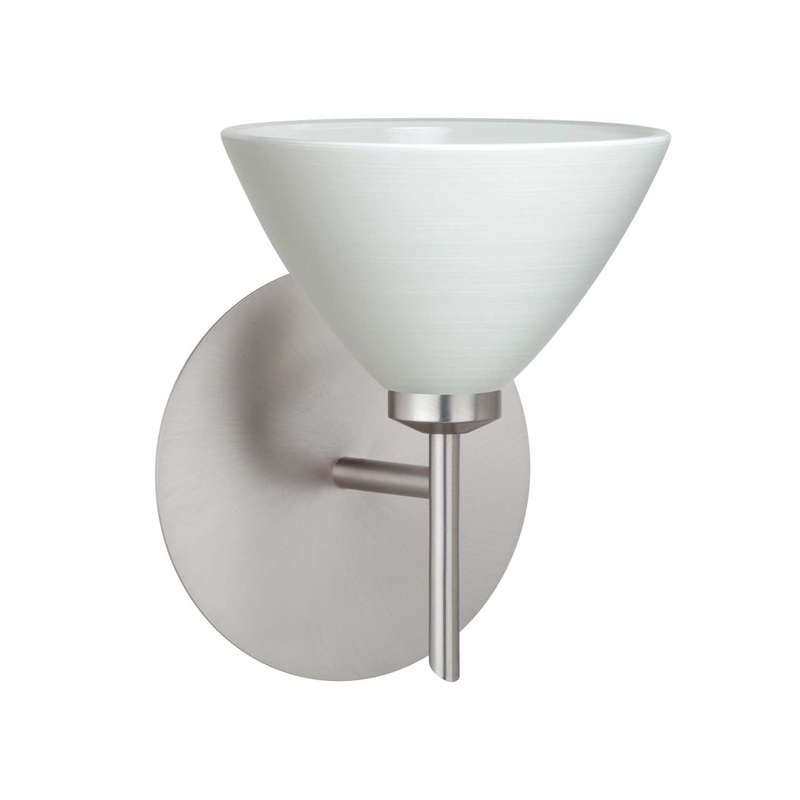 One Light Wall Sconce from the Domi Collection in Satin Nickel Finish by Besa