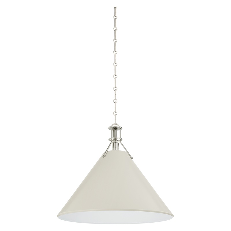 Painted No.2 1-Light Pendant Polished Nickel/Off-White