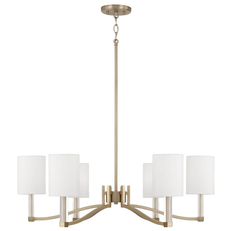 Six Light Chandelier from the Ingrid Collection in Matte Brass Finish by Capital Lighting