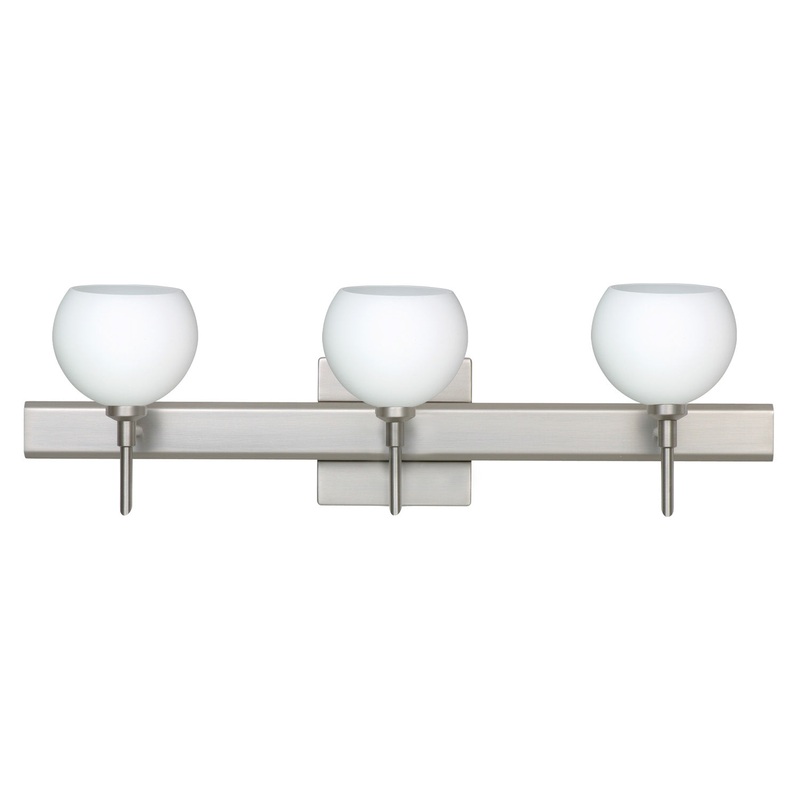 Three Light Wall Sconce from the Palla Collection in Satin Nickel Finish by Besa