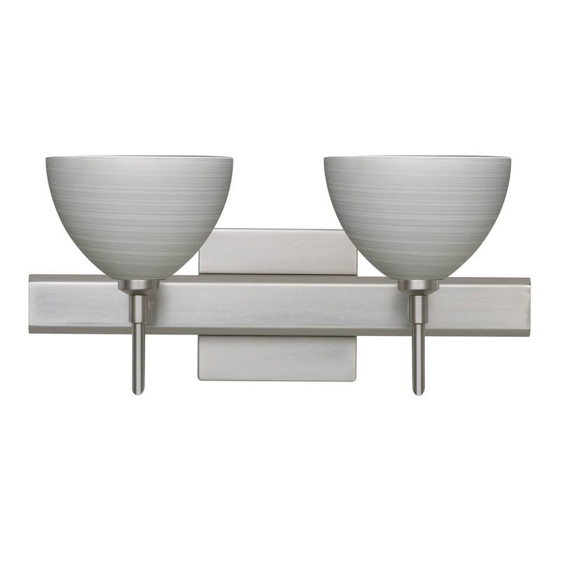 Two Light Wall Sconce from the Brella Collection in Satin Nickel Finish by Besa