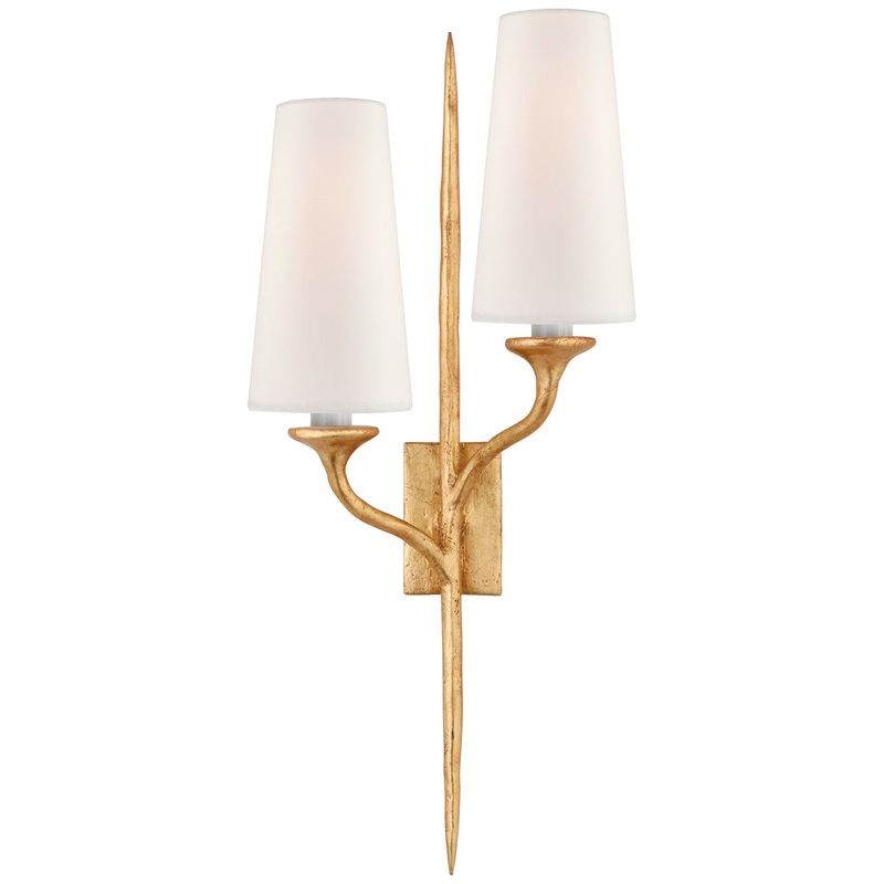 Two Light Wall Sconce from the Iberia Collection in Antique Gold Leaf Finish by Visual Comfort Signature