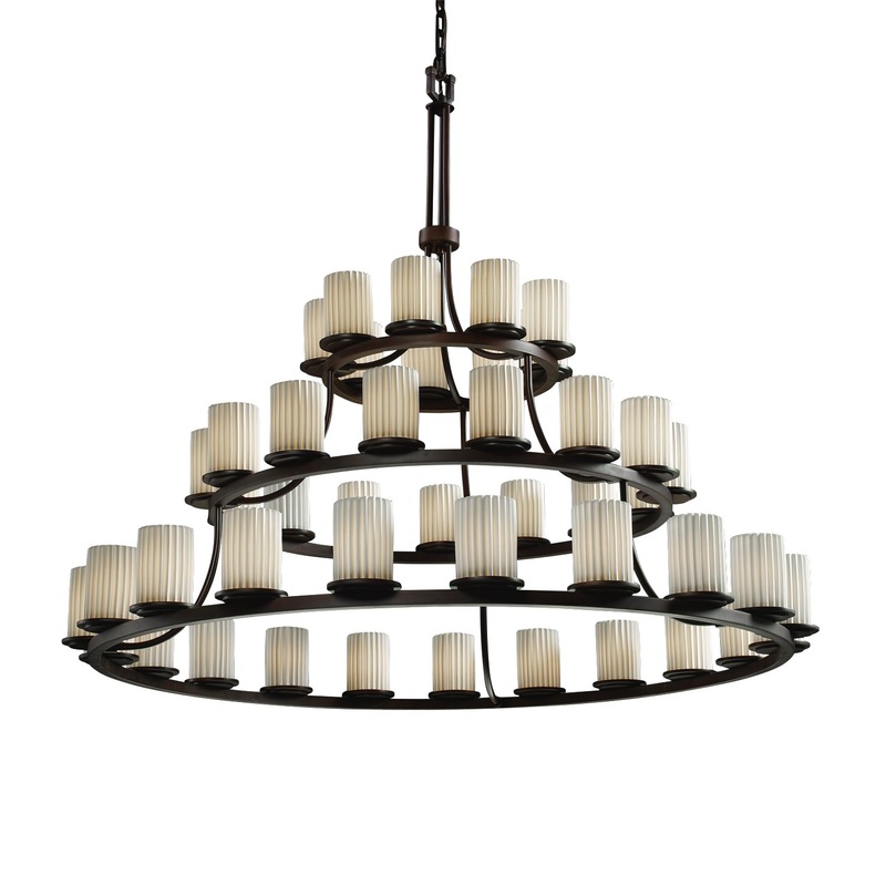 45 Light Chandelier from the Limoges Collection in Dark Bronze Finish by Justice Designs