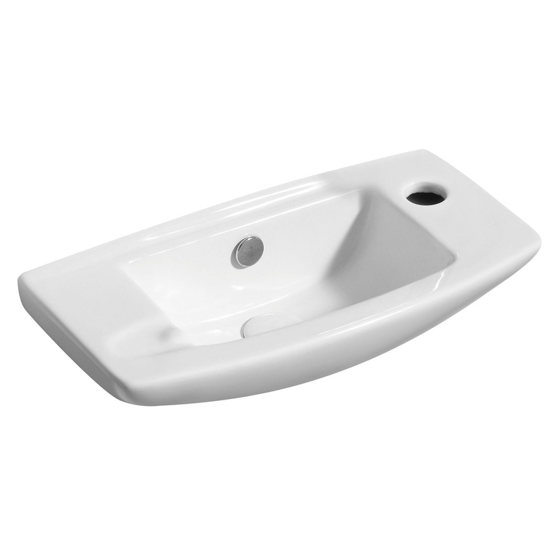 ALFI brand ABC115 White 20″ Small Wall Mounted Ceramic Sink with Faucet Hole
