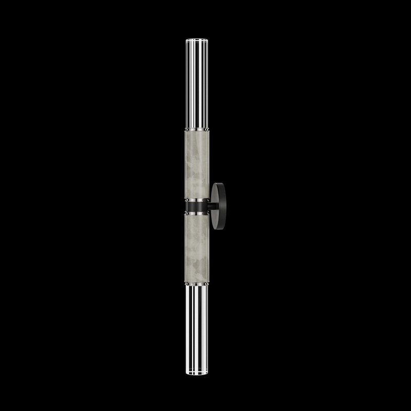 Antonia 34″H Sconce Black/Nickel/Smoke