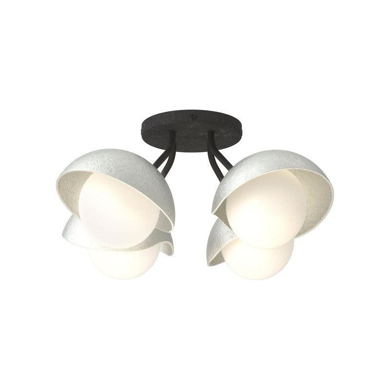 Brooklyn 4-Light Single Shade Semi-Flush Black Vintage Platinum