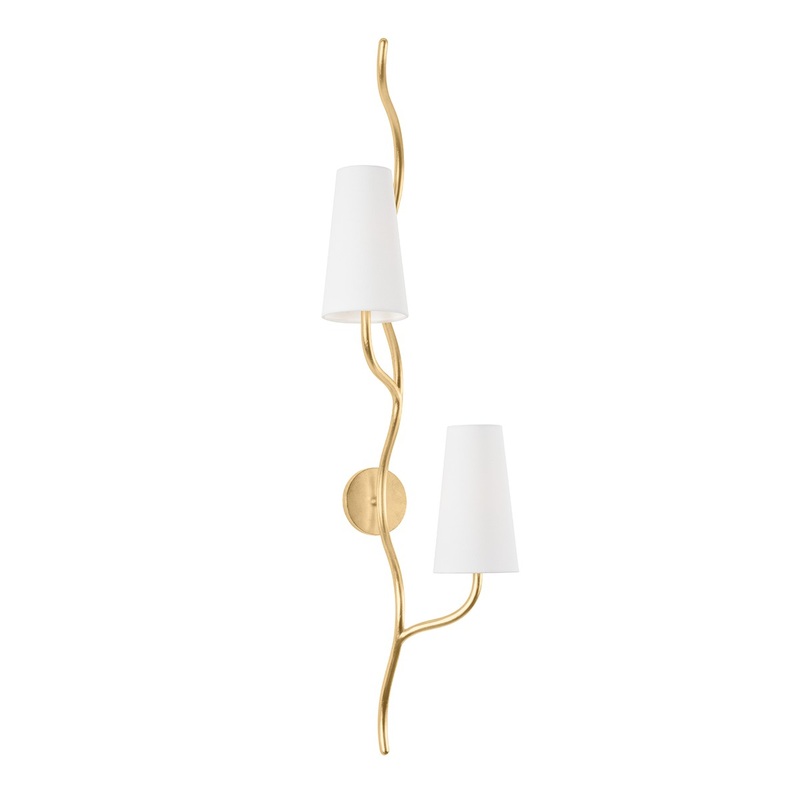 Corbett Lighting 436-48-VGL Cortona Two Light Wall Sconce Vintage Gold Leaf