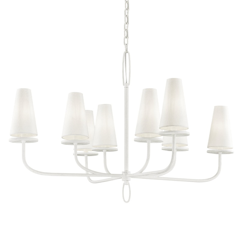 Eight Light Chandelier from the Marcel Collection in Gesso White Finish by Troy Lighting
