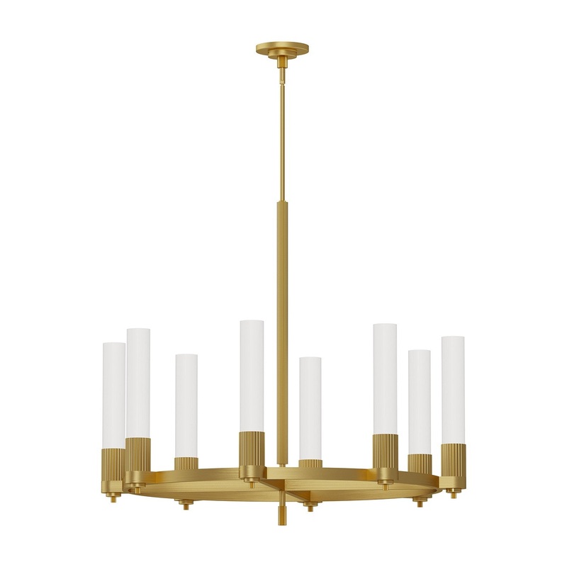 Eight Light Chandelier from the Rue Collection in Brushed Gold|Matte Black/Brushed Gold|Warm Bronze Finish by Alora