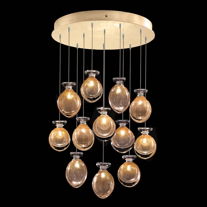 Essence 21″W Round Pendant Gold/Gold Round
