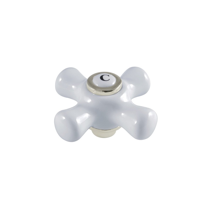 KSH3226PXC Cold Porcelain Cross Handle, Polished Nickel