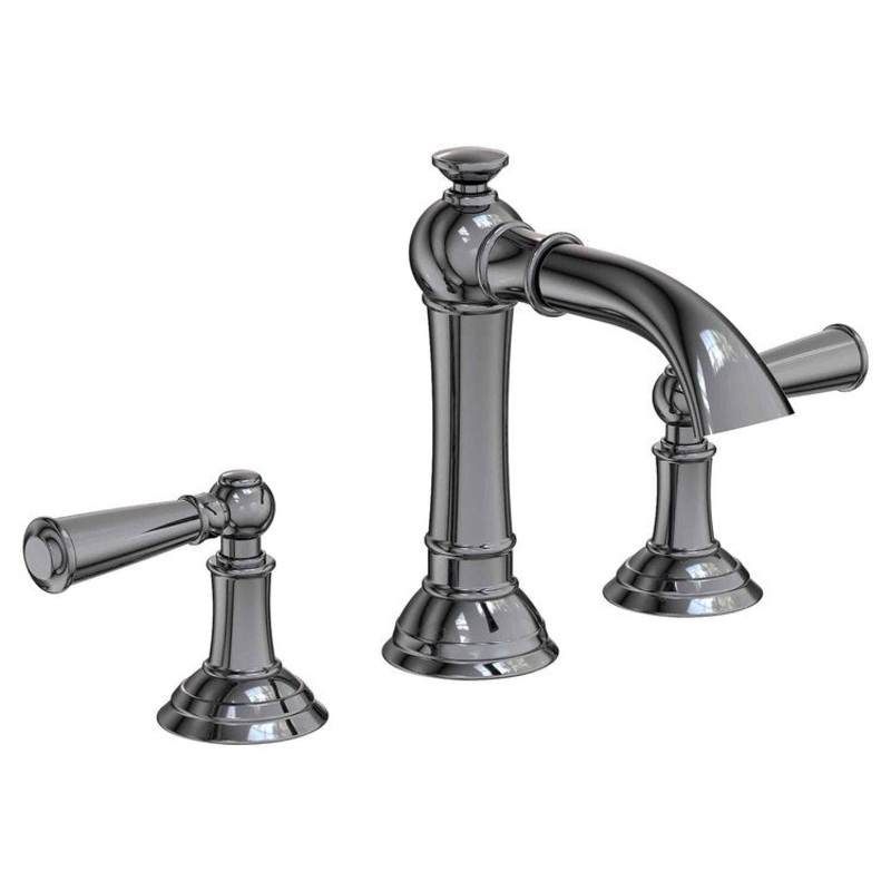 Lavatory Faucet Aylesbury Widespread 8 to 20 Inch Spread 2 Lever ADA Midnight Chrome 1.2 Gallons per Minute Brass Spout Height 4-3/16 Inch