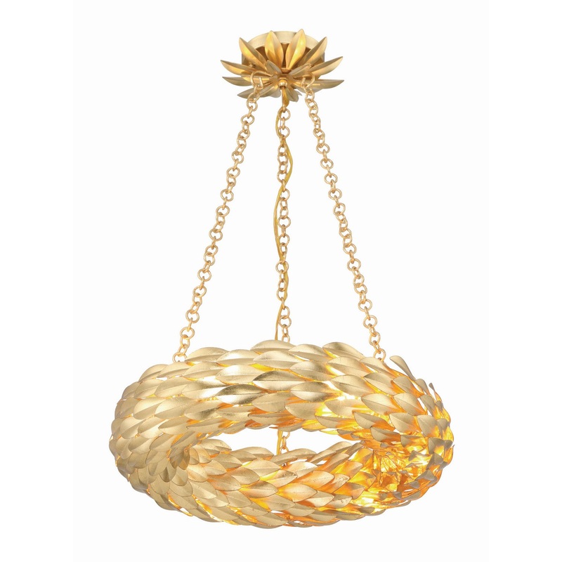 LED Chandelier from the Broche Collection in Antique Gold Finish by Crystorama