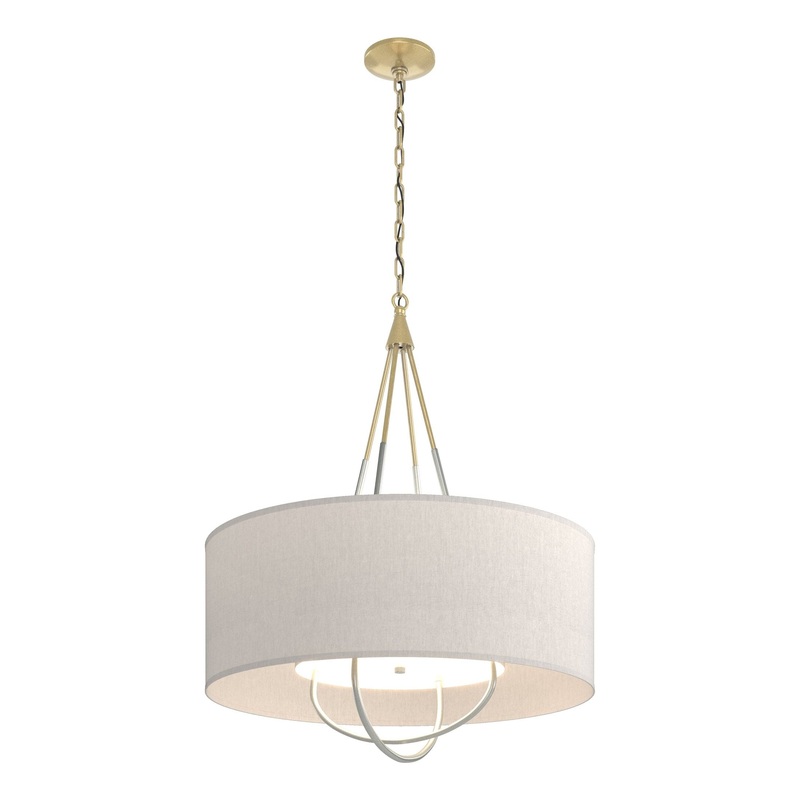 Loop Pendant Modern Brass Vintage Platinum Flax Shade (SE)