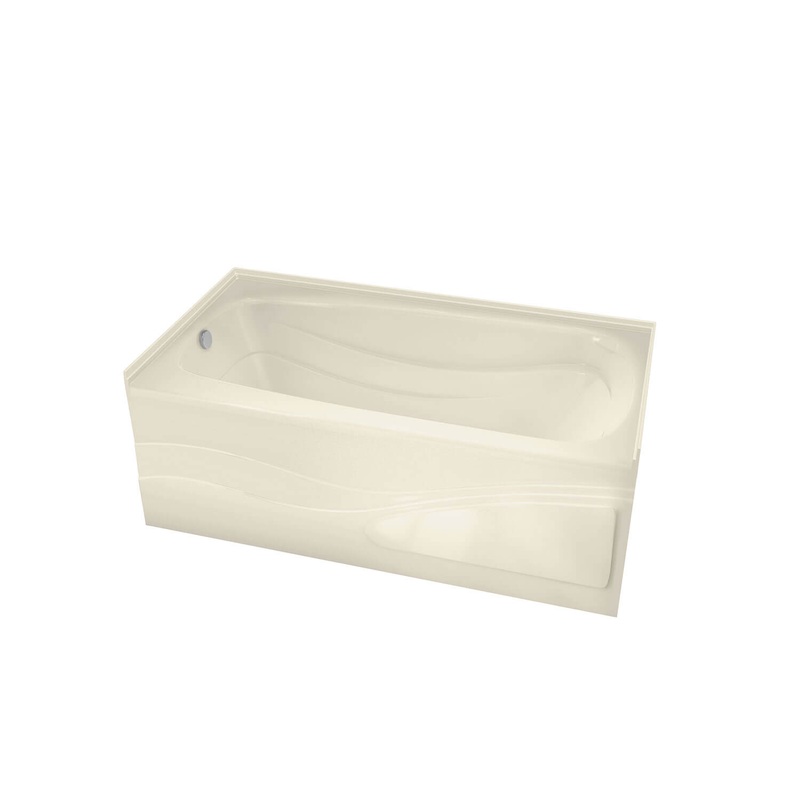 MAAX 102202-000-004-002 Tenderness 6036 Acrylic Alcove Right-Hand Drain Bathtub in Bone