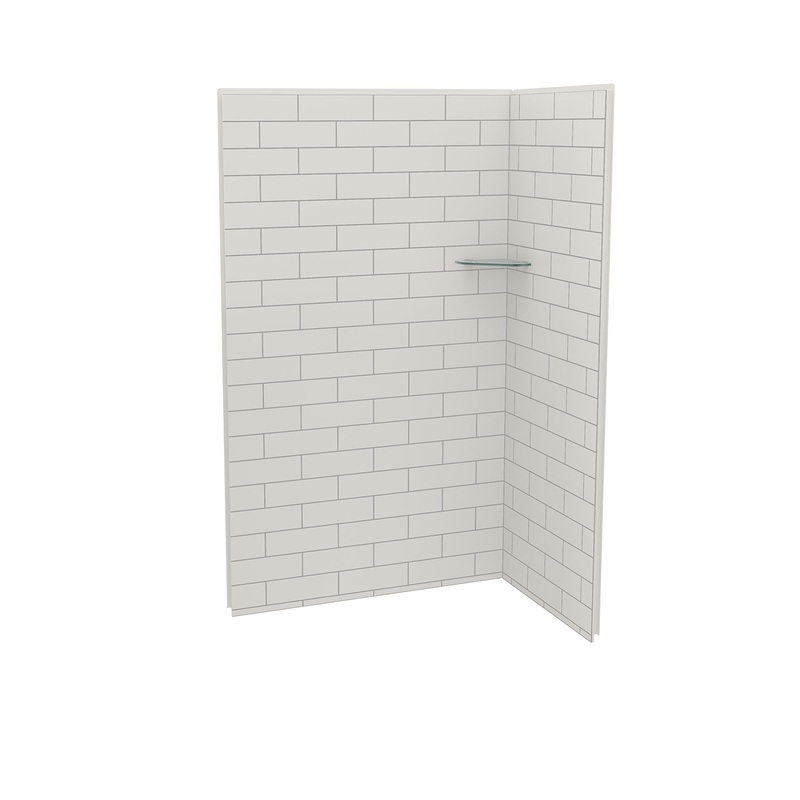 MAAX 107457-301-500 Utile 4832 Composite Direct-to-Stud Two-Piece Corner Shower Wall Kit in Metro Soft Grey