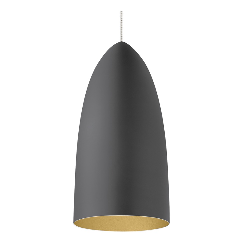 Mini Signal Pendant FreeJack Satin Nickel and Rubberized Gray/Gold LED Bulb(s) included