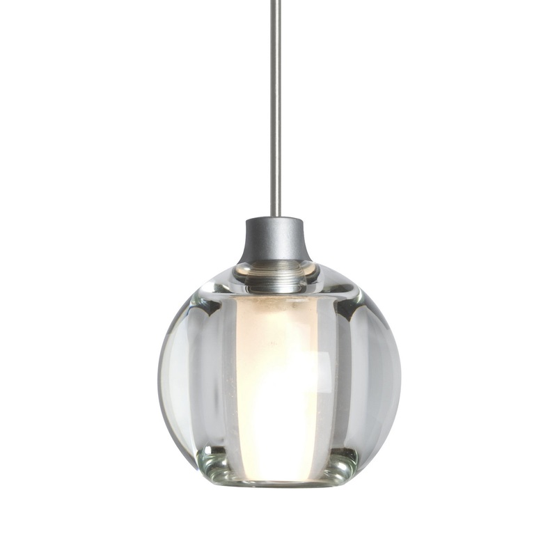 One Light Pendant from the Boca 5 Collection in Satin Nickel Finish by Besa