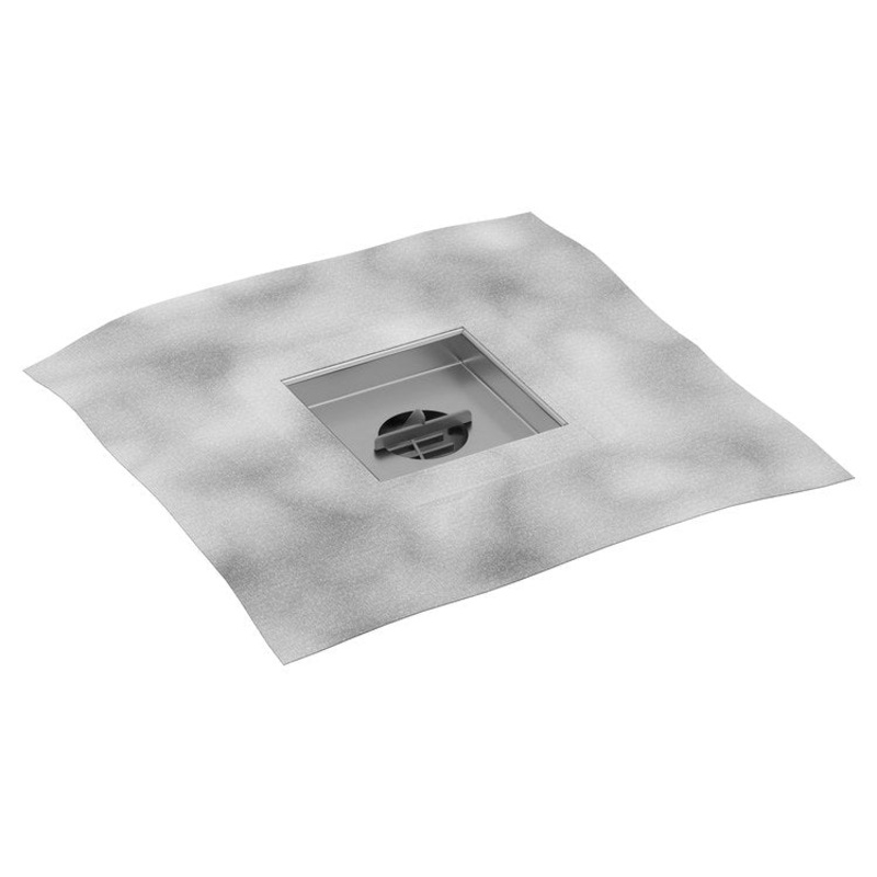 Square Drain Rough 4 Inch Stainless Steel 12-5/8 Inch