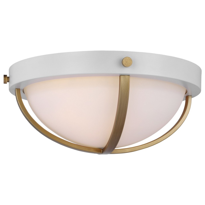 Two Light Flush Mount from the Lincoln Collection in Matte White Finish by Nuvo Lighting